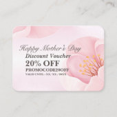 Elegante roze bloemen Moederdag Kortingskaartje (Voorkant)