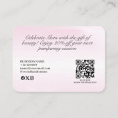 Elegante roze bloemen Moederdag Kortingskaartje (Achterkant)