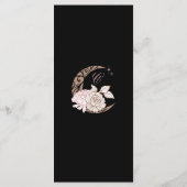 Elegante roze bloemen Moon Stars Tiara Quinceañera Menu (Achterkant)