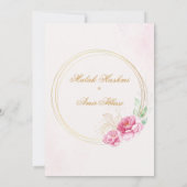 Elegante Roze Bloemen Moslim Islamitische Nikah br Kaart (Achterkant)