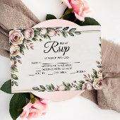 Elegante roze bloemen ontwerper RSVP kaarten