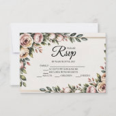 Elegante roze bloemen ontwerper RSVP kaarten Kaartje (Voorkant)