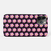 Elegante roze bloemen op zwart Case-Mate iPhone case (Achterkant (horizontaal))