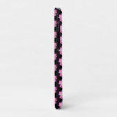 Elegante roze bloemen op zwart Case-Mate iPhone case (Achterkant/links)