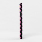 Elegante roze bloemen op zwart Case-Mate iPhone case (Achterkant/rechts)