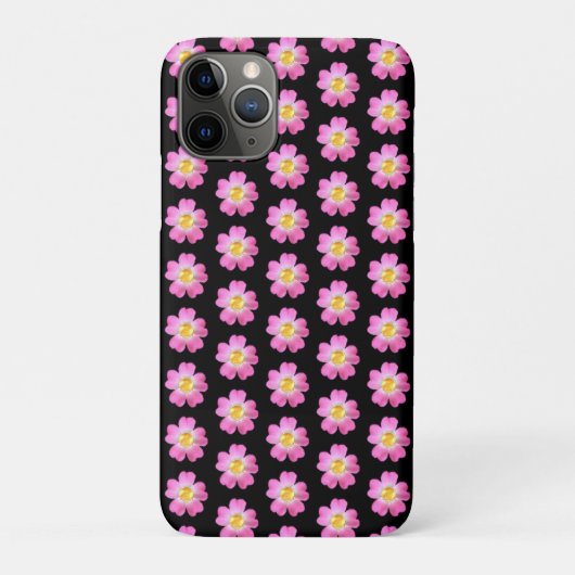 Elegante roze bloemen op zwart Case-Mate iPhone case (Achterkant)