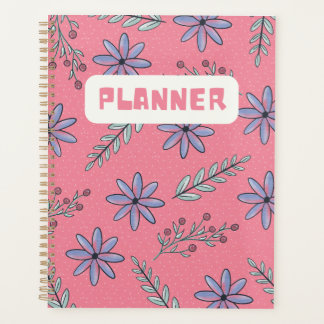 Elegante Roze Bloemen Patroon Planner