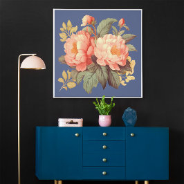 ELEGANTE  ROZE BLOEMEN POSTER
