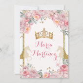 Elegante Roze Bloemen Prinses Butterfly Quinceañer Kaart (Achterkant)