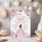 Elegante Roze Bloemen Prinses Vlinder Mis Quince Kaart