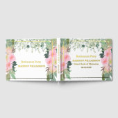 Elegante Roze Bloemen Retirement Party Gold Folie Gastenboek (Volledig)