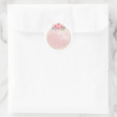 Elegante Roze Bloemen ' Ronde Sticker (Tas)