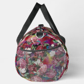 Elegante roze bloemen rood patroon monogram bedruk plunjezak (Rechts)