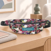 Elegante roze bloemen rood patroon monogram gedruk