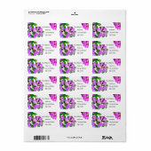 Elegante roze bloemen roze azalea's roze bloemen etiket (Full Sheet)