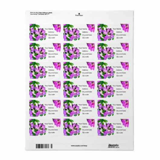 Elegante roze bloemen roze azalea's roze bloemen etiket (Full Sheet)