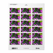 Elegante roze bloemen roze azalea's roze bloemen etiket (Full Sheet)