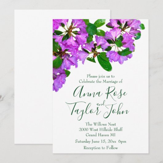 Elegante roze bloemen roze azalea's roze bloemen kaart (Voorkant / Achterkant)