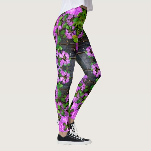Elegante roze bloemen roze azalea's roze bloemen leggings (Rechts)