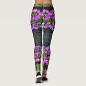 Elegante roze bloemen roze azalea's roze bloemen leggings (Achterkant)