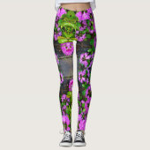 Elegante roze bloemen roze azalea's roze bloemen leggings (Voorkant)