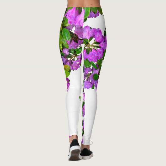 Elegante roze bloemen roze azalea's roze bloemen leggings (Achterkant)