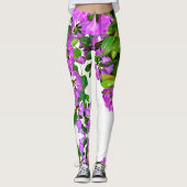 Elegante roze bloemen roze azalea's roze bloemen leggings (Voorkant)