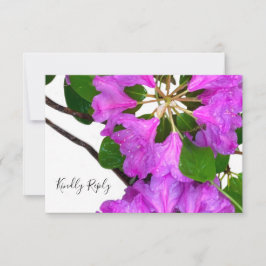 Elegante roze bloemen roze azalea's roze bloemen RSVP kaartje