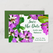 Elegante roze bloemen roze azalea's roze bloemen save the date (Voorkant / Achterkant)
