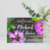 Elegante roze bloemen roze azalea's roze bloemen save the date (Staand voorkant)