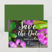 Elegante roze bloemen roze azalea's roze bloemen save the date (Voorkant / Achterkant)