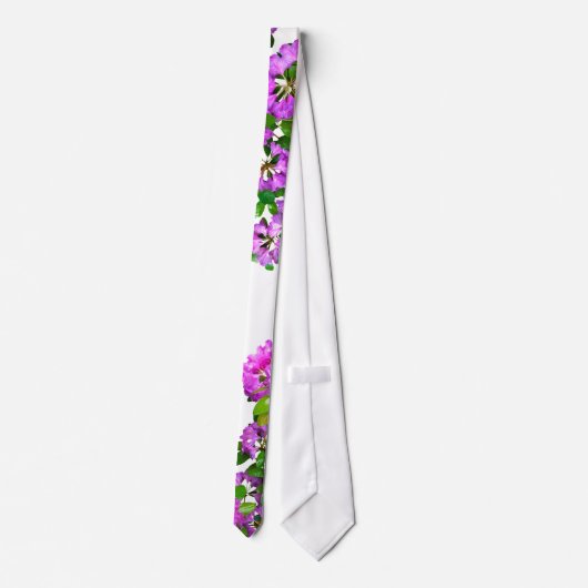 Elegante roze bloemen roze azalea's roze bloemen stropdas (Achterkant)