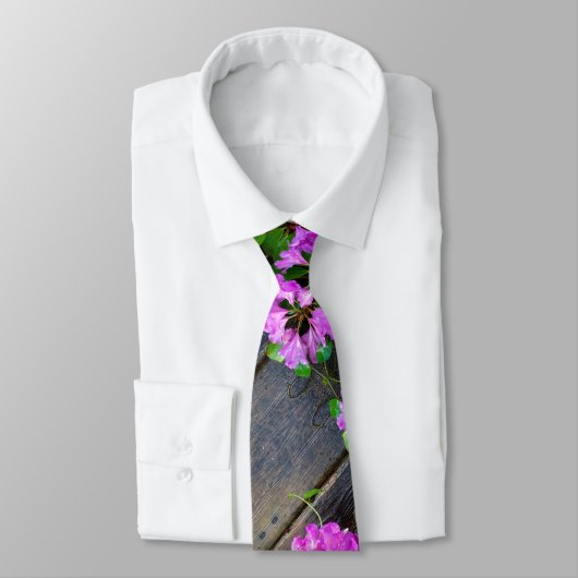 Elegante roze bloemen roze azalea's roze bloemen stropdas (Gebonden)