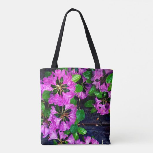 Elegante roze bloemen roze azalea's roze bloemen tote bag (Achterkant)