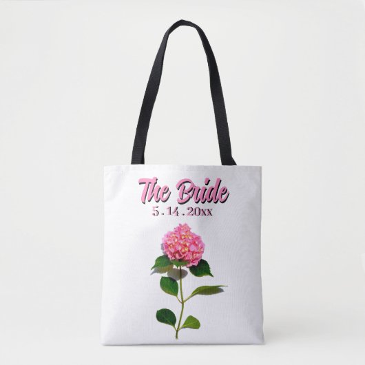 Elegante roze bloemen roze bloem roze hortensia tote bag (Voorkant)