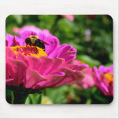 Elegante roze bloemen roze bloem schattige hommel  muismat (Voorkant)