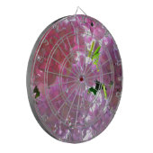 Elegante roze bloemen roze bloemenroze hortensia's dartbord (Voorkant Links)