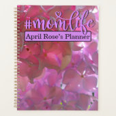 Elegante roze bloemen roze hortensia's planner (Voorkant)