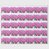 Elegante roze bloemen roze hydraea cadeaupapier (Vlak)