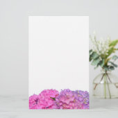 Elegante roze bloemen roze hydraeas briefpapier (Staand voorkant)