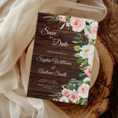 Elegante Roze Bloemen Save the Date Kaart