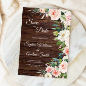 Elegante Roze Bloemen Save the Date Kaart