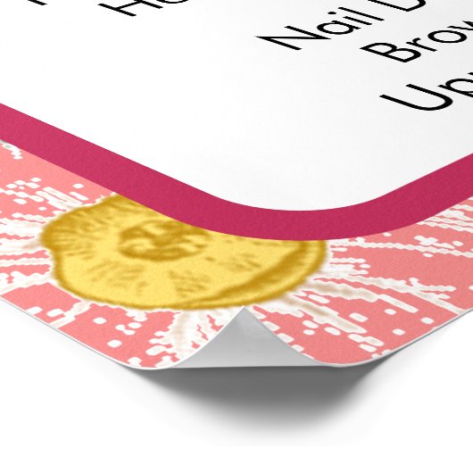 Elegante roze Bloemen Schoonheidssalon Menu Poster (Hoek)