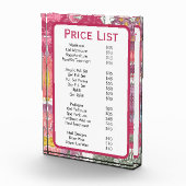 Elegante roze Bloemen Schoonheidssalon Menu Poster Fotoblokken (Rechts)