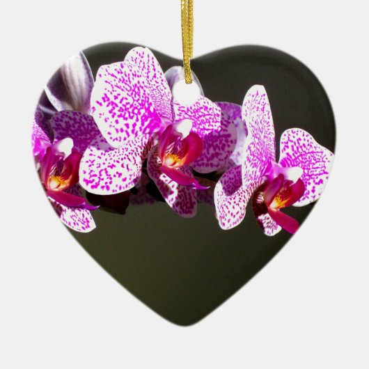 Elegante roze bloemen tropische roze orchideeën keramisch ornament (Voorkant)
