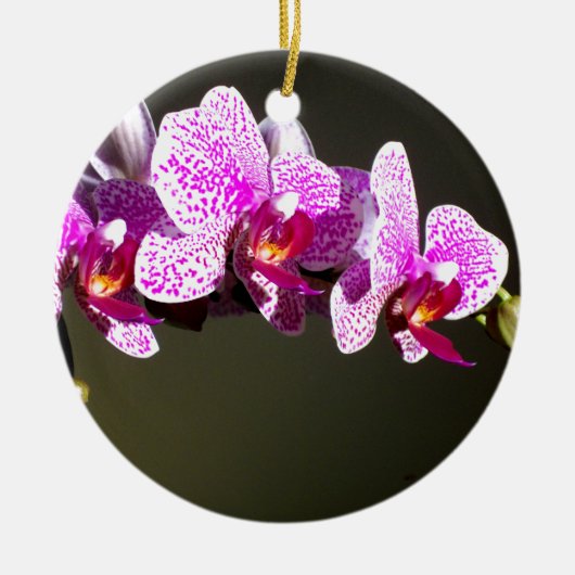Elegante roze bloemen tropische roze orchideeën keramisch ornament (Voorkant)