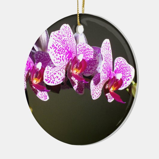 Elegante roze bloemen tropische roze orchideeën keramisch ornament (Links)