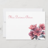 Elegante roze bloemen uitnodiging - voor alle even (Achterkant)