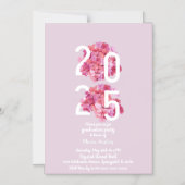 Elegante roze bloemen uitnodiging voor diploma-uit magnetische uitnodiging (Voorkant)