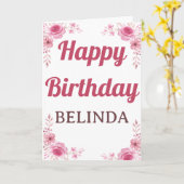 ELEGANTE ROZE BLOEMEN VERJAARDAG KAART (Gele Bloem)